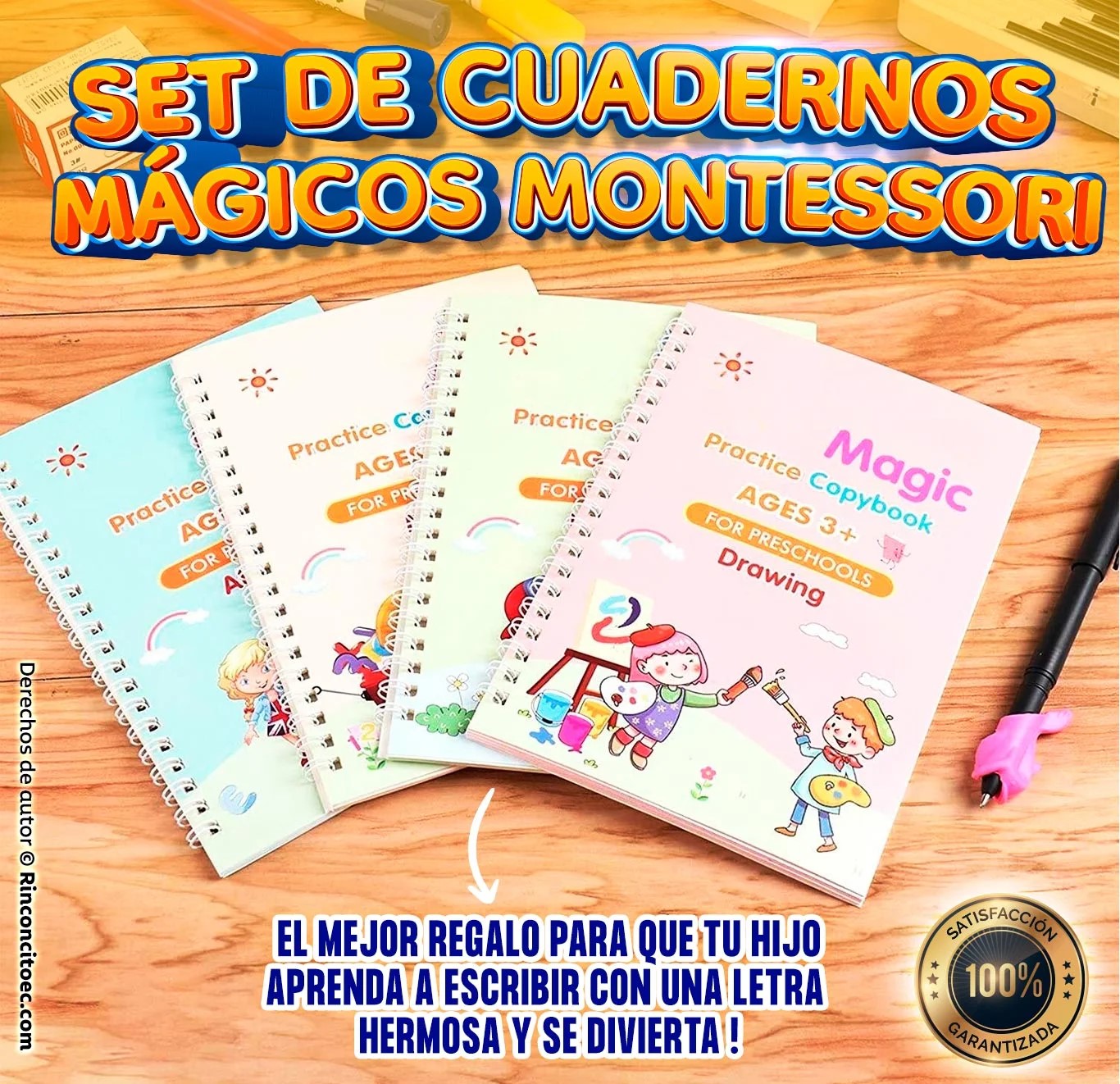 1 SET DE 4 CUADERNOS DE CALIGRAFIA